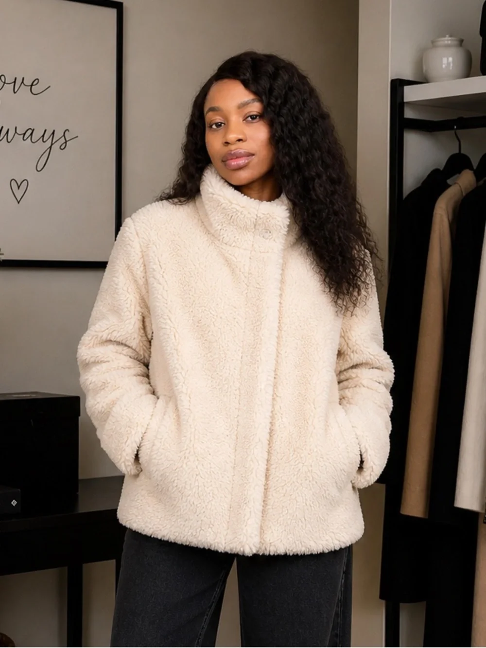 banana republic sherpa cocoon coat XS